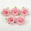 Simulación de explosiones rocío rizado cabeza de flor de rosa flor de horquilla DIY flor comercio exterior transfronterizo floral arreglo floral decoración de boda flor de seda