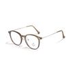 Gafas Redondas Xunge 9301 Gafas Moda Femenina Retro Montura Semi-Metálica Gafas Planas para Hombre