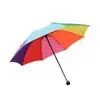 Venta al por mayor de fábrica marca Jiangnan lluvia paraguas arcoíris resistente al viento 8 varillas 4 secciones tela parachoques protección solar protección solar paraguas publicitario personalización