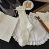 Calcetines para mujer YOUJIAXIU, estilo Dongdaemun, calcetines apilados con lazo de cinta, versión coreana ins calcetines de media pantorrilla con volantes
