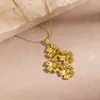 Colar Pingente Brincos Myya de Aço Inoxidável Versátil Estiloso Não Desbota Ouro 18K Moda Transfronteiriça Europeia e Americana