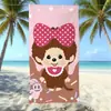 Toalha de Praia de Microfibra Desenho Monchhichi Transfronteiriça Toalha de Banho Absorvente de Secagem Rápida Infantil Toalha de Viagem para Natação