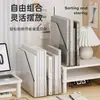 Suporte de mesa transparente para armazenamento de arquivos, estante para livros, mesa fixa para armazenamento de livros, suporte de acrílico para livros