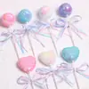 Decoración de Bandera para Pastel de Cumpleaños Tarjeta Insertable Lentejuelas Bola Redonda Paleta de Caramelo Adornos para Hornear Decoración de Mesa de Postres