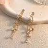Pendientes de Cadena de Estrella de Cinco Puntas con Circonita Sentido Avanzado Hilo para Oreja de Estrella Borla Luz de Estrella Lujo Todo-partido Pendientes Franceses en stock