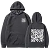 Sudadera con capucha de código QR divertida Broma Sudadera gruesa de invierno divertida