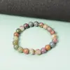 Pulsera de Ágata Multicolor India, Pulsera de Cuentas de Piedra Natural para Hombres y Mujeres, Popular en Europa y América, Vintage, Sencilla, Versátil