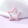 Estrella de Cinco Puntas de Dibujos Animados Hebilla de Resorte con Goteo de Aceite Accesorios Metálicos para Joyería DIY Colgante Lindo Anillo de Conexión Pintado de Colores