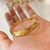 Pulsera de joyería Sister Huang superventas pulsera chapada en oro de 24k para mujer pulsera de oro de imitación push-pull pulsera chapada en oro de latón puro 10N