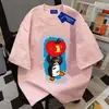 Camiseta de Manga Corta Tie-Dye de Diseño Chic 100% Algodón Puro para Hombres y Mujeres, Tops Sueltos de Verano con Cuello Redondo para Parejas