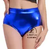 Shorts Metálicos de Cintura Alta Levanta Glúteos para Mujer Brillantes Sexys para Festival de Baile Carnaval