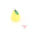 Pingente de fruta de resina DIY morango pequeno laranja maçã chaveiro pulseira acessórios venda direta da fábrica