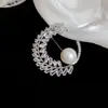 Broche de Floco de Neve, Laço e Pérola Banhado a Ouro 14K Real com Zircônia Moda Tendência Acessórios Simples para Roupas Joias para Mulheres