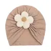 Novo Gorro Jacquard de Cor Pura para Bebê, Gorro de Flor Fofa para Bebê, Chapéu Fetal Macio e Confortável para Crianças para Todas as Estações