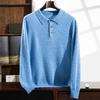 Suéter de Cachemira con Cuello Polo para Hombre 26 Otoño/Invierno Casual de Negocios Suéter de Punto con Cuello Solapa Color Sólido Suéter Base Juvenil