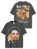 Camiseta de manga corta con estampado retro transfronterizo de Kobe Kobe, color negro, lavada, de manga larga, con cuello redondo, informal, con capucha, venta al por mayor