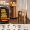 Bancos Apilables para Sala de Estar, Uso Doméstico, Estilo Mid-Century, Bancos de Comedor de Madera Maciza, Bancos de Madera, Venta Directa de Fábrica y Venta al por Mayor