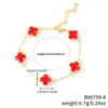 Moxi Transfronterizo Nuevo Pulsera de Trébol de Cuatro Hojas de Cobre Incrustado con Circonita Pulsera Personalizada Moda Geométrica Joyería Simple