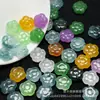 Contas Soltas Transparente e Coloridas 14mm Flor da Fortuna Esculpida Frente e Verso Atacado DIY Joias de Jade Pulseira Colar Contas Espaçadoras