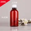 Boca pequena da garrafa plástica transparente de Brown do produto comestível com tampão anti-roubo da escala selado sub-empacotamento líquido da amostra do agente da água do ANIMAL DE ESTIMAÇÃO