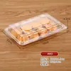 Caixa de embalagem plástica transparente para bolo de pêssego caixa de embalagem para biscoito pão bolo caixa de embalagem plástica descartável PET para confeitaria