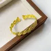 Pulseira Tecida Redonda Pequena de Quatro Fios Espumante Trançada Italiana para Mulheres, Moda Europeia e Americana, Luxo Leve, Versão Larga, Prata