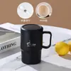 Acero Inoxidable 304 Simple Taza de Coche Gran Capacidad Taza de Café Portátil Taza con Separador de Té Taza de Oficina