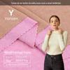 Camiseta Base Feminina de Malha com Listras nas Axilas Super Macia Lã Quente Super Macia Tecido de Suéter