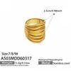 Joyería Transfronteriza Europea y Americana Anillo Hueco de Línea Geométrica de Acero Inoxidable Accesorio de Mano Simple de Moda Personalizado Chapado en Oro Real de 18 Quilates