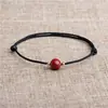 Pulseira Corda Vermelha de Cinábrio Ping An Ano da Vida do Casal Corda Ajustável Tecida à Mão da Sorte para Presentes de Namorada