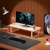Prateleira de Armazenamento para Mesa, Suporte para Monitor de Computador, Organizador de Teclado, Suporte para Laptop