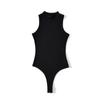 Moda Europea y Americana Mono de Piernas Largas Elástico Ajustado Aspecto Delgado para Mujer Ajuste Delgado Hilo Algodón Color Sólido Chaleco Base de Cintura