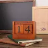 Armário de Armazenamento de Mesa Simples de Madeira para Casa com Calendário, Armário de Armazenamento com Gavetas Multicamadas, Caixa de Armazenamento Tipo Gaveta Estilo Vintage