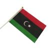 Não. 8 bandeiras da Líbia 14*21cm bandeira de poliéster fábrica bandeira da Líbia mão local atacado com mastro