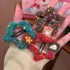 Navidad Otoño e Invierno Colorido Estrella de Cinco Puntas Pinza de Pelo Lana Estrella Pasador Corazón Dulce de Niña Pasador para Flequillo Accesorios para el Cabello