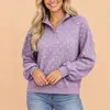 Suministro directo de fábrica 2026 sudadera para mujer con estampado de lunares estilo europeo y americano, otoño, corte holgado, cuello Henley, botones, media tapeta, estilo mujer