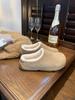 Botas de Neve Little Potato para Mulheres, Sapatos Peludos de Pelúcia para Outono e Inverno, Meias-Mulas Quentes sem Cadarço, Sapatos de Algodão para Uso Externo, Sapatos Mulebo