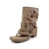 Primer Encuentro con la Temporada: Sandalias de Chancla Espiga, Botas de Verano con Tacón Grueso, Sandalias Finas sin Cierre, Botas Arrugadas, Botas Altas hasta la Rodilla