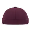 Sombrero de verano para hombre sombrero de melón de cuero sombrero principal de piso sombrero coreano de calle hipster hip hop sombrero sin ala yuppie moda sombrero de piso