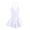 Comercio Exterior Transfronterizo Ropa de Mujer Estilo Europeo y Americano Za Aliexpress Venta Caliente Verano Nuevo Estilo Versátil Vestido sin Espalda con Tirantes Único