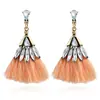 Pendientes de borlas de diamantes multicolores europeos y americanos pendientes de comercio exterior transfronterizo