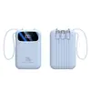Power Bank Grande Capacidade 20000mAh Mini Portátil Carregamento Super Rápido 22.5W Atacado com Cabo Embutido