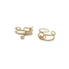 Anillo Trenzado de Oro de 14K Chapado con Zirconia Micro-Pavimentada que Conserva el Color, Soporte de Perla de Medio Agujero, Anillo Abierto Vacío para Cuentas Adhesivas Hecho a Mano DIY
