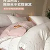Juego de Cuatro Piezas Jacquard de Chenilla Cepillada 100% Algodón Ropa de Cama Cálida para Otoño e Invierno Funda de Edredón de Algodón Puro Sábana Plana Sábana Ajustable