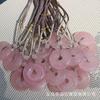 Colar com Pingente de Quartzo Rosa da Paz Corrente para Suéter Joia Atacado Estilo Chinês Luxo Leve