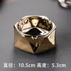 Cinzeiro de Cerâmica Estilo Chinês com Acabamento Dourado Criativo Cinzeiro de Porcelana Cinzeiro de Mesa para Hotel de Luxo Personalizável LO