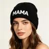 Otoño e invierno estilo callejero europeo y americano sombreros de punto bordados DAD MAMA MINI para familia padre-hijo, sombreros bordados cálidos para parejas
