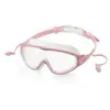 Gafas de Natación para Adultos con Tapones Integrados, Montura Grande, Antiempañantes, Alta Definición, Unisex, Stock de Fabricante, Campo de Visión Amplio, Fábrica de Gafas de Natación