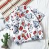 Coreia do Sul Vintage Folhas Abacaxi Floral Casal Camisa de manga curta Verão All-match Unisex Praia Seaside Camisa