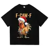 Interesante Camiseta F Caw F Chicken Fcawf Chicken para Mujer y Hombre, Camiseta Oversize de Cuello Redondo y Manga Corta Estilo 2000